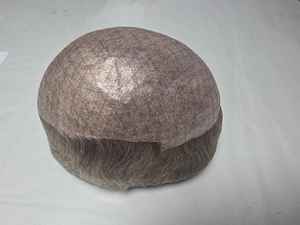 Toupee y Peluca de Cabello Humano Gris de Piel Fina, 100% Cabello Remy Indio, Rizado Kinky Yaki, Calidad Premium, Taz Hair Bangladesh, Trama Única - Product Image 5