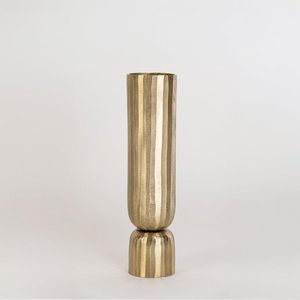 Jarrón Grande y Elegante de Aluminio Dorado con Acabado Metálico, Adorno Decorativo Moderno para la Cocina, Comedor y Decoración Festiva - Product Image 1