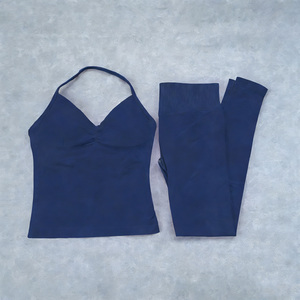 Ensemble de yoga 3 pièces pour femme, short taille haute, tailles et couleurs personnalisables, qualité supérieure, respirant, Spandex/Nylon, vente en gros - Product Image 5