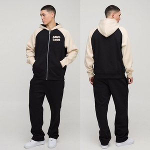 Survêtement de sport personnalisé pour hommes, ensemble de jogging color block, tenue de sport pour hommes, survêtement de course et d'entraînement imprimé camouflage pour hommes - Product Image 3