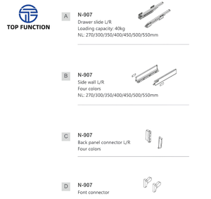 รางเลื่อนเหล็กบาง AODELI ADL-13 OEM 84 แบบปิดนุ่มนวล รับน้ำหนัก 31-50 กก. ความยาว 270-550 มม. ขนาดสั่งทำพิเศษสำหรับเฟอร์นิเจอร์ - Product Image 4