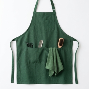 Tablier de Barbier Vert Personnalisable Haut de Gamme avec Impression de Logo sur Tissu Personnalisé pour Usage Professionnel Coiffure Style Fête Quatre - Product Image 4