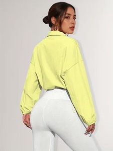 Female Lightweight Workout Coordinates | <b>Cropped</b> <b>Zip</b> <b>Up</b> Utility Windcheater Jacket & Shaping Sportswear Leggings Kit - Product Image 3