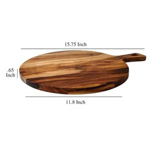 Tabla de Cortar de Madera de Acacia, Diseño Redondo con Asa, Gruesa y Duradera, Segura para Cuchillos, Perfecta para Cortar, Servir y Estilo de Cocina - Product Image 5