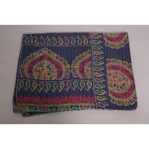 ผ้าห่มคันธาพิมพ์ลายดอกไม้สไตล์วินเทจ ทำมือ เป็นมิตรกับสิ่งแวดล้อม ผ้าฝ้ายอินเดีย โบโฮ ใช้ได้ทั้งสองด้าน เหมาะกับทุกฤดู ของตกแต่งบ้าน ของขวัญ - Product Image 3