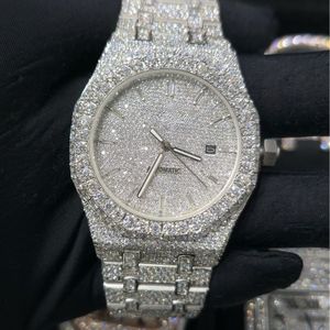 Designer Luxury Stainless Steel Sapphire Automatic <b>Mechanical</b> Movement Analog Modern <b>Watches</b> Iced VVS Moissanite for Men - Product Image 1