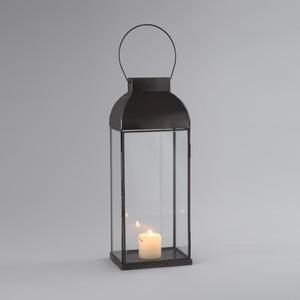 <b>Black</b> Iron <b>Lanterns</b> with Glass Panels for Home Decoration - Product Image 2
