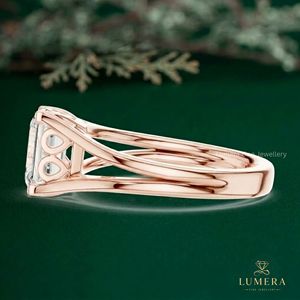 Radiant Cut Lab Grown Diamond Engagement Rose Gold Ring Rose Gold Engagement Ring Classic Style Fine <b>Jewellery</b> - Product Image 3