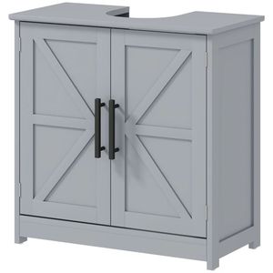 Mobile Bagno Grigio Scuro con Lavabo e Armadietto Contenitore - Product Image 5