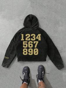 Sudadera con capucha extragrande para hombre, estilo acid wash, informal, para gimnasio, de tela gruesa, para invierno - Product Image 3