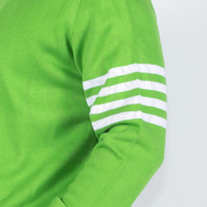 Cardigan en tricot vert à rayures blanches, col en V, en molleton de coton épais, pull léger à séchage rapide pour hommes et femmes, style collage - Product Image 5