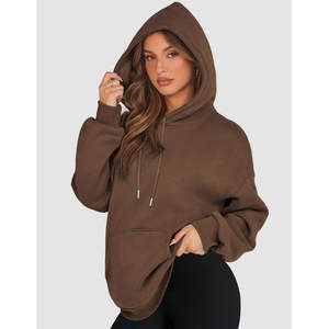 Women Autumn ODM Washed Oversized Hoodie Casual Loose Fit Pullover Hooded Sweatshirt - Product Image 3