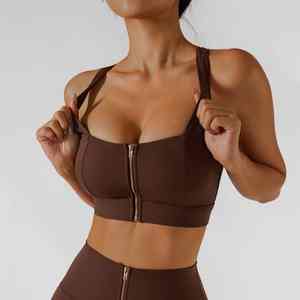 Soutien-gorge de sport ajustable pour femme, dernière collection, avec fermeture éclair frontale, pour fitness, yoga et course à pied, effet push-up - Product Image 5
