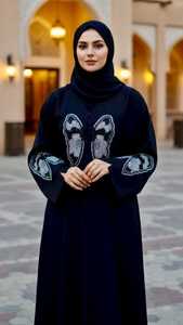 High Quality Women Abaya with 3D Floral Embroidered Design Elegant Dubai <b>Kaftan</b> Islamic Dress for Women Available for Best Price - Product Image 5