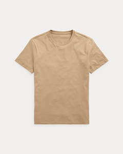 Camiseta de Manga Corta para Hombre, Cuello Redondo, Algodón Beige Liso – Suave, Cómoda, Estilo Casual para el Día a Día - Product Image 1
