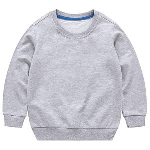 Sweat-shirt d'hiver pour enfants, gris, à épaules tombantes, surdimensionné, doux, léger, chaud, 100% coton, double couture - Product Image 1