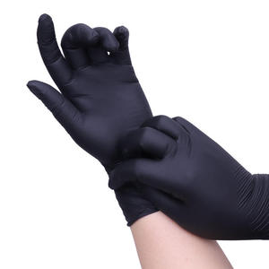 Vente flash - Gants jetables en nitrile noir de la marque HANSEN, logo personnalisé, sans poudre, doux, qualité alimentaire - Product Image 2