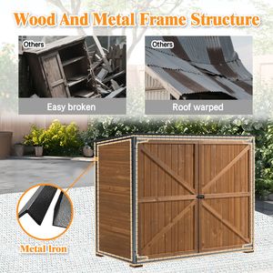 Armadio da Esterno 50.4"L X 26.8"W X 41"H con Struttura in Metallo, Casetta da Giardino per Attrezzi, Ideale per Cortile, Patio e Prato - Product Image 4