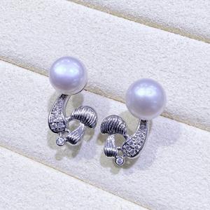 Pendientes Colgantes de Perlas de Agua Dulce Mantou de 7-8 mm, Estilo Zhuji, con Forma de Hongo Pequeño, Versátiles, de Perlas Blancas, a la Moda, Estilo Ins - Product Image 4
