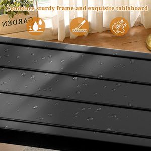 55\" Outdoor Rectangle Narrow Counter Height Table with Wheels for Balcony Patio Garden Yard Bar Setting Durable Portable - Product Image 6