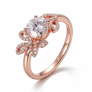 CARATOVA DIAMONDS 18K Rose Gold Diamond Leaf Vine Hiphop <b>Ring</b> Wedding <b>Stacking</b> Bridal Anniversary Engagement Women Trendy Party - Product Image 1