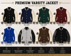 OEM Custom Heavyweight Varsity <b>Jacket</b> Melton Wool <b>Leather</b> Sleeve Letterman Baseball <b>Jacket</b> Private Label Manufacturer - Product Image 5