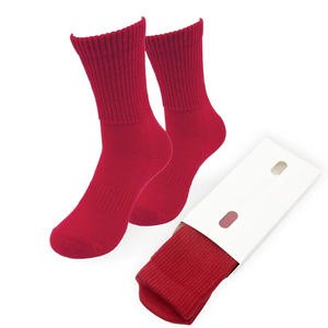 <b>Diabetic</b> Dress Crew <b>Socks</b> Solid Color Soft Cotton Seamless Gentle Top Non Binding Breathable Office Daily Wear Wholesale - Product Image 1