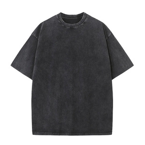 T-shirt surdimensionné personnalisé OEM, coton épais, effet délavé, épaules tombantes, streetwear homme, vente en gros - Product Image 3