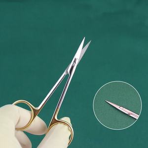 Heavy Duty 10cm Gold Handle Curved Stainless Steel Blades Sharp Beauty Facial Hair Nail Cuticle Scissors ANAAIF - Product Image 2