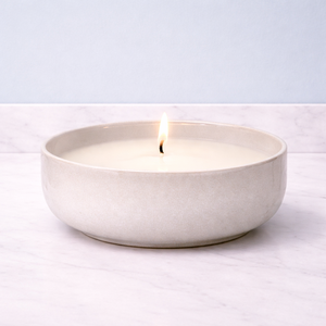Pure Ivory Ceramic <b>Candle</b> Vessel Wide Bowl Thick Durable Heat Resistant Smooth Gloss Finish Single Wick Luxury Home Decor - Product Image 6