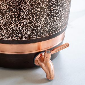 Distributeur d'eau en cuivre avec motif floral et robinet pour usage domestique - Product Image 4