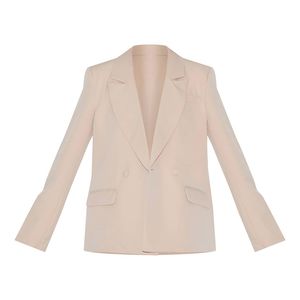 Blazer croisé personnalisé pour femme, couleur unie, col à revers, veste de costume de bureau, manteau décontracté d'affaires, OEM ODM Vente en gros 2026 - Product Image 1