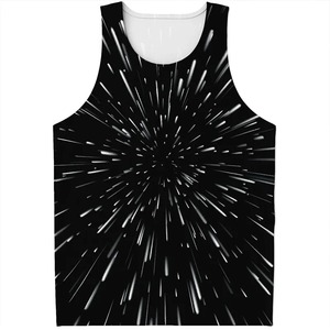 Débardeur pour homme grande taille à imprimé géométrique, col rond, sans manches, décontracté, en polyester tricoté - Product Image 2