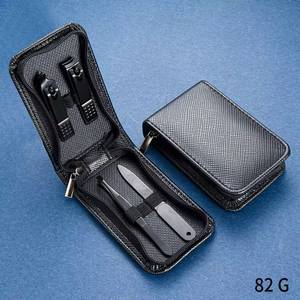Classic Black Stainless Steel Professional Durable Nail <b>Kit</b> Bag 10-in-1 Nail Clipper Portable <b>Manicure</b> Set Zipper Closure for - Product Image 3