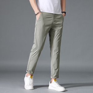 Pantalon Capri en toile pour homme, vintage, imperméable, respirant, écologique, léger, coupe droite ajustée, décontracté, taille élastique avec cordon de serrage - Product Image 2