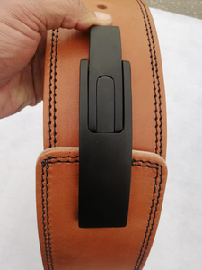 High Quality Powerlifting Cowhide Leather <b>Weight</b> Lifting Belt Gym <b>Training</b> Breathable Adjustable Elasticity Custom Logo Buckle - Product Image 6