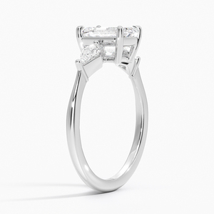 BOJ Ring 0116 Emerald Cut 925 Silver Luxe Cometa Three <b>Stone</b> Solitaire Diamond Ring 2ct D Color VVS1 Moissanite GRA Certified - Product Image 2