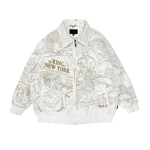 Veste d'hiver matelassée personnalisée pour homme, broderie 3D, rembourrage en coton, style hip-hop, coupe ample, veste streetwear chaude, OEM - Product Image 1