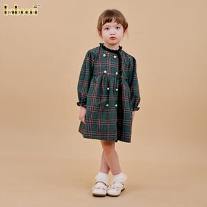 Robe trapèze classique en flanelle DR4513, broderie florale faite main, collection automne, vêtements pour enfants en gros par Babeeni - Product Image 2