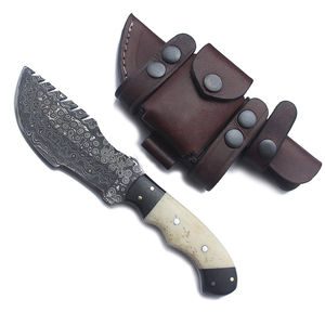 Couteaux de chasse et de camping Damascus Tracker, couteau à lame fixe pour l'extérieur, en acier inoxydable, couteaux Damascus Tracker faits à la main - Product Image 2
