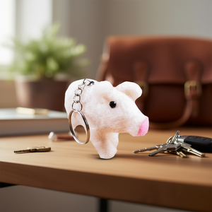 Pig Design Felt Plush Key <b>Ring</b> Unique and Stylish Key Chain - Product Image 3