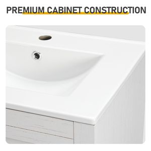 Mobile Lavabo con Ante Scorrevoli a Soffietto 76x47x91cm, Bianco Melaminico a Forma di U per Bagno - Product Image 6