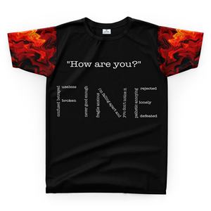 T-shirt pour hommes à impression personnalisée de haute qualité Épaule tombante surdimensionnée avec design uni à manches longues - Product Image 1