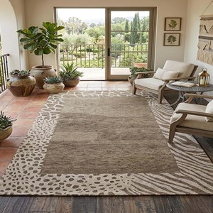 Earth Tone Abstract Area Rug <b>Brown</b> Beige <b>Wool</b> Rug Modern Hand Tufted Carpet Contemporary Livingroom Bedroom Decorative Floor Rug - Product Image 6