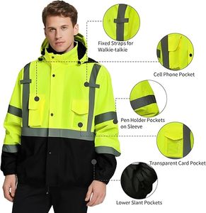 Chaqueta de Seguridad Reflectante de Alta Visibilidad Personalizable 2026 con Múltiples Bolsillos al por Mayor - Product Image 3