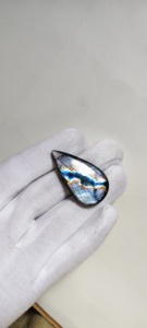 Cabochon de labradorite arc-en-ciel naturelle en forme de goutte, pierre précieuse en vrac avec jeu de couleurs et d'étincelles pour la fabrication de bijoux - Product Image 4