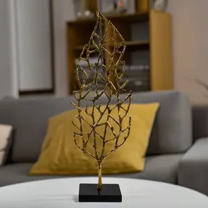 Escultura Moderna de Aluminio Chapada en Oro, Diseño Creativo, para Decoración de Interiores de Hotel, Figura Grande de Primera Calidad - Product Image 2