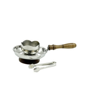 Wholesale Portable Silver Metal <b>Bakhoor</b> Burner with Wood Handle Bulk Arabian Mabkhara <b>Oud</b> Incense Holder Set with Tongs - Product Image 4