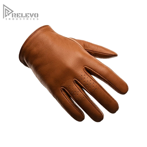 Custom Wholesale Men Tan Genuine Leather <b>Gloves</b> Perforated Unlined Leather <b>Driving</b> <b>Glove</b> Factory Direct Custom Logo & Size - Product Image 2