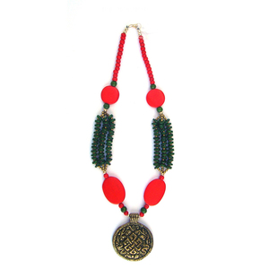 High Quality Beaded Tassel <b>Necklace</b> Red Blue Bohemia Fashion Heart Shape Unisex Jewelry Custom Size at Best Price - Product Image 1